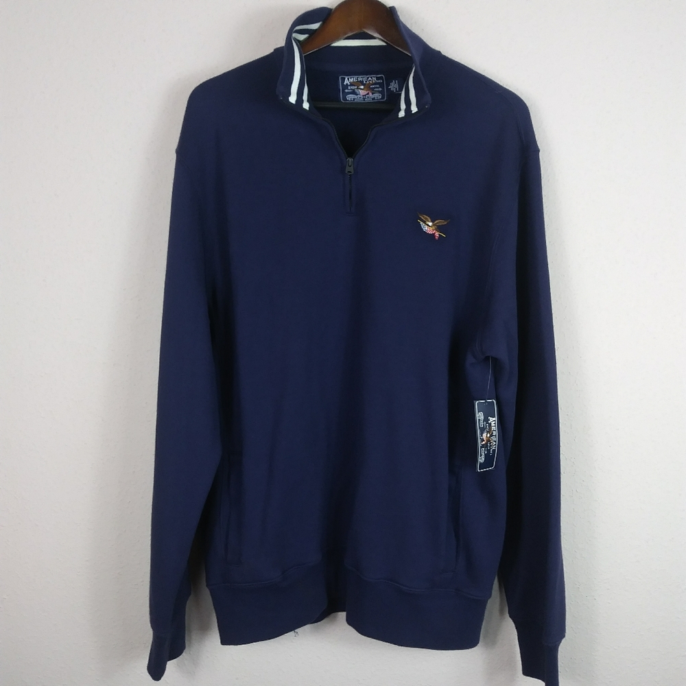 NWT American Living Navy Resort Half Zip Pullover - Picture 7 of 7